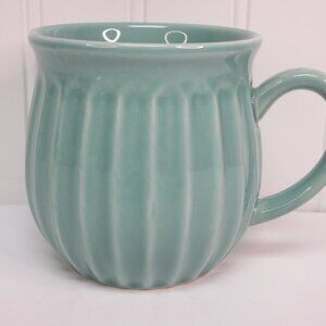 Pioneer Woman Colette Coffee Belly Mug Stoneware Cup Ceramic Green 12oz